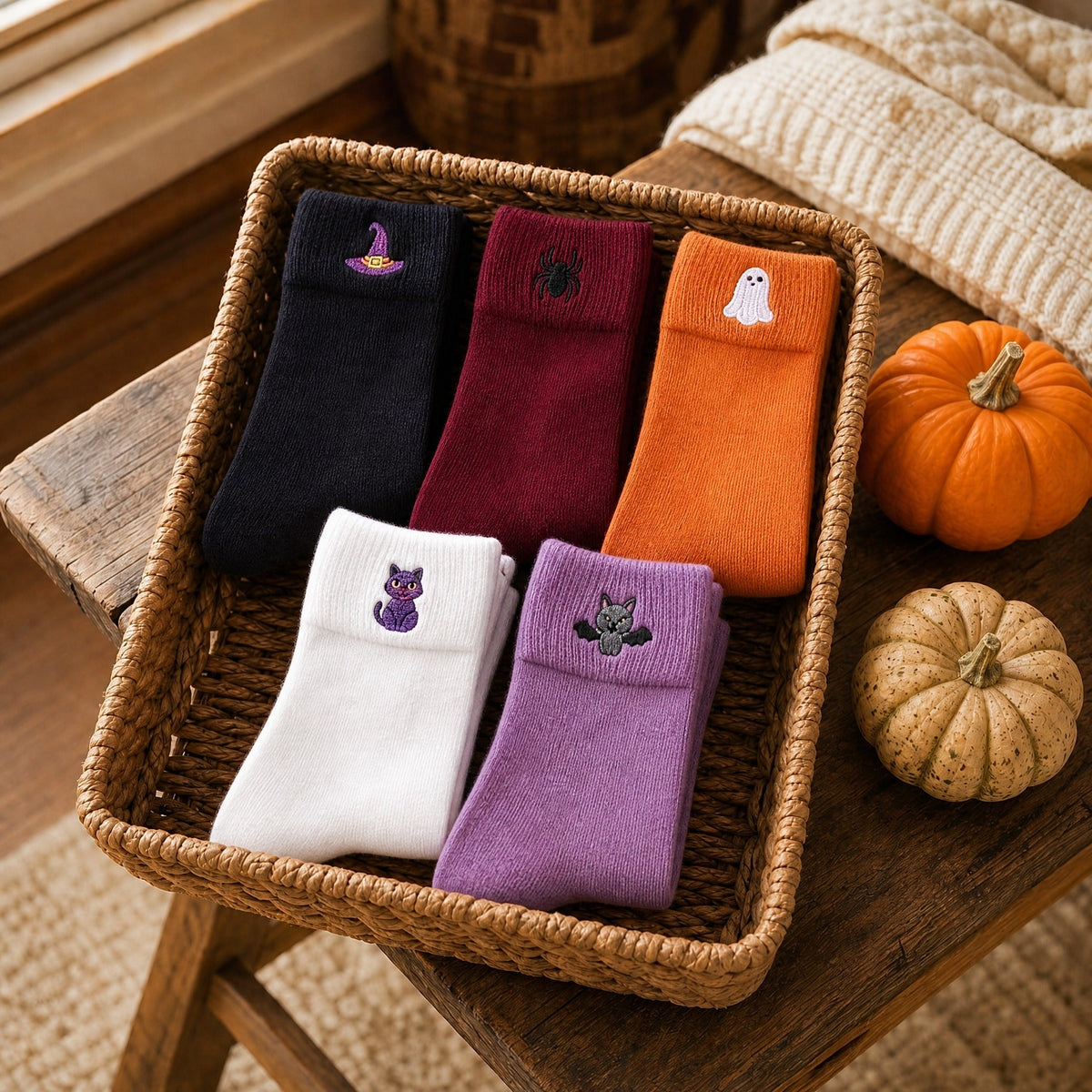 Halloween Socks - Colorful Set of 5 Pairs