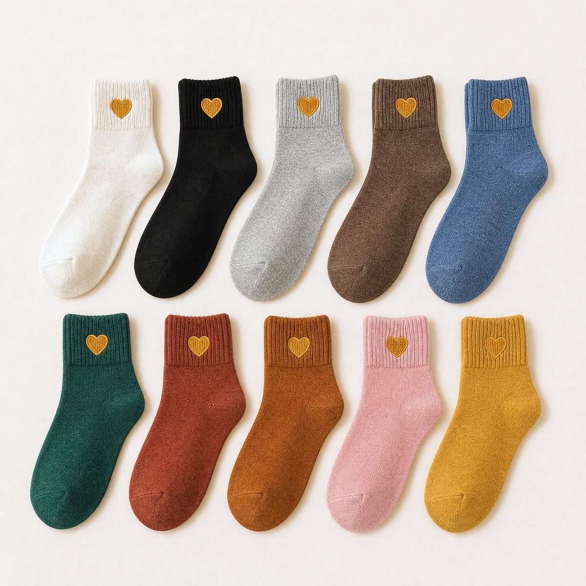 Little Gold Heart Socks