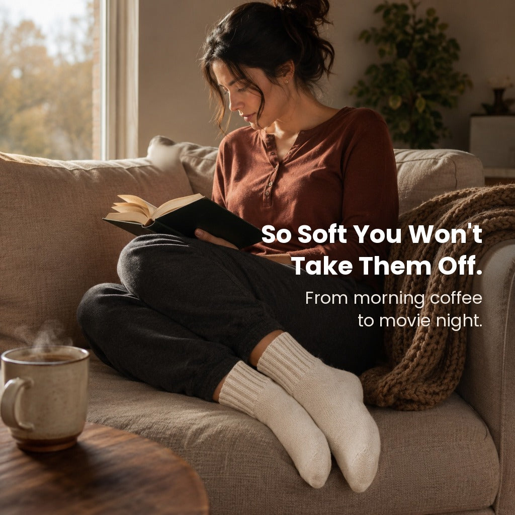 Cream Sweater Socks - The Coziest Slouchy Boot Socks (5 Pairs)